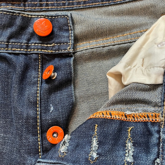 Diesel x Adidas Blue Mens Jeans Distressed Size 34 - Picture 5 of 12